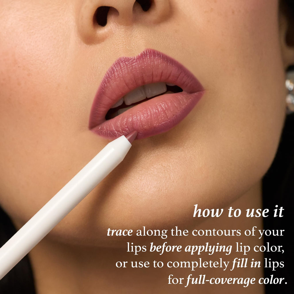Julep Trace retractable lip liner Cashmere Cardi line-shaping detail on lips.