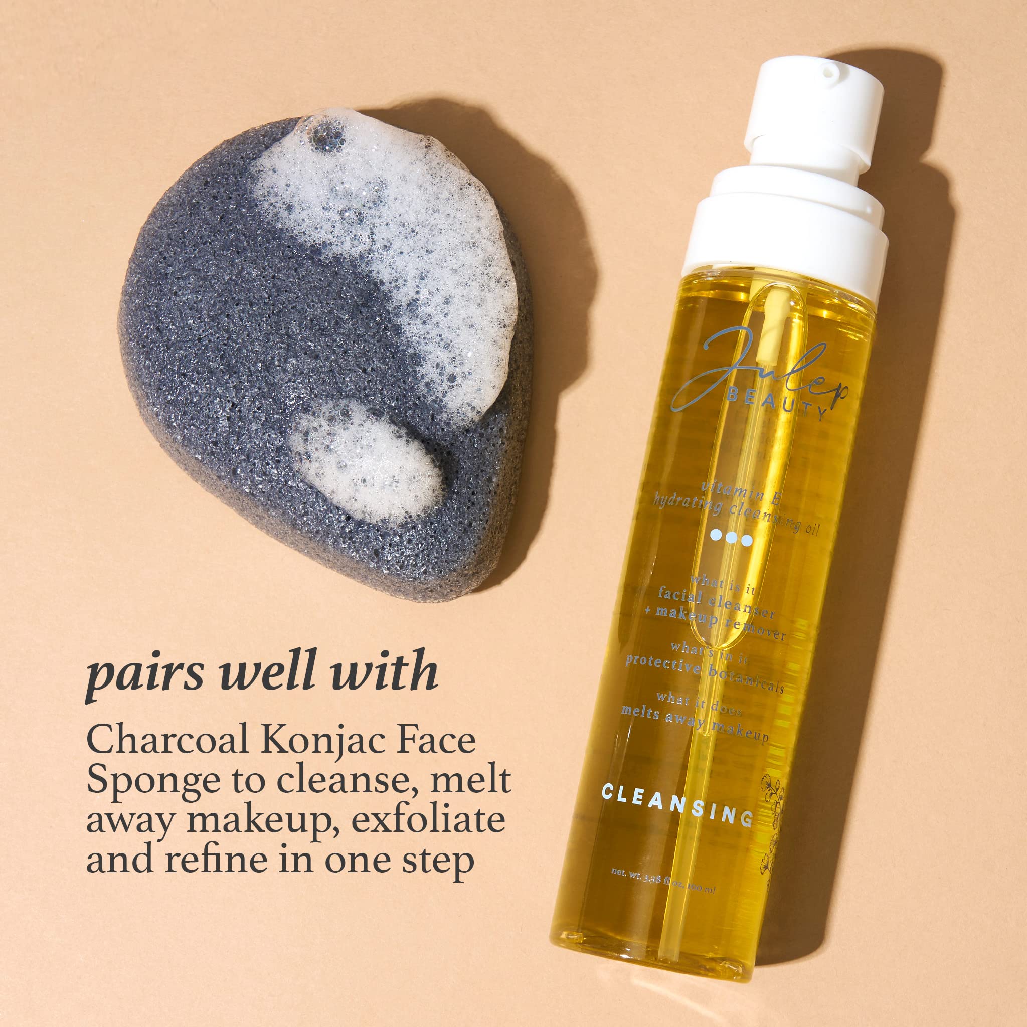 Julep Vitamin E cleansing oil texture close-up—sheer and non-greasy