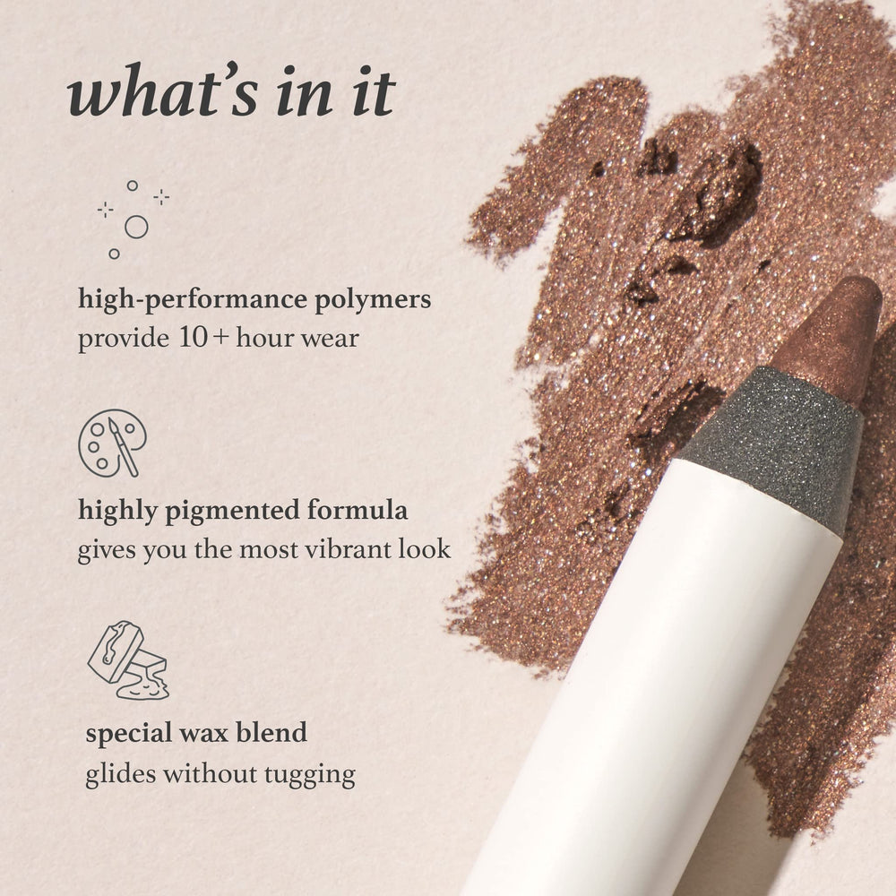 Julep When Pencil Met Gel Eyeliner Trio Sunset Gold swatches add shimmering daytime definition.