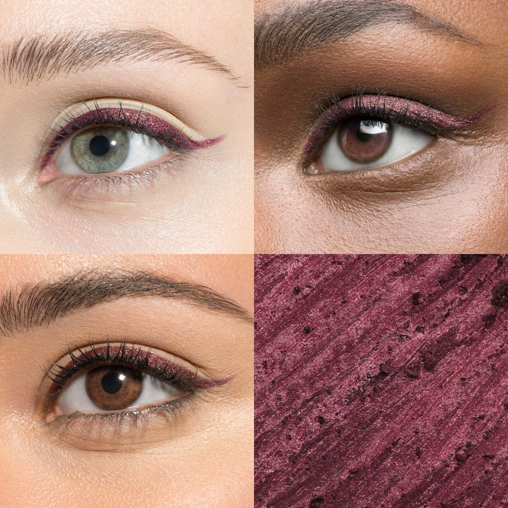 Julep When Pencil Met Gel Fig Shimmer swatches reveal rich pigment for bold looks.