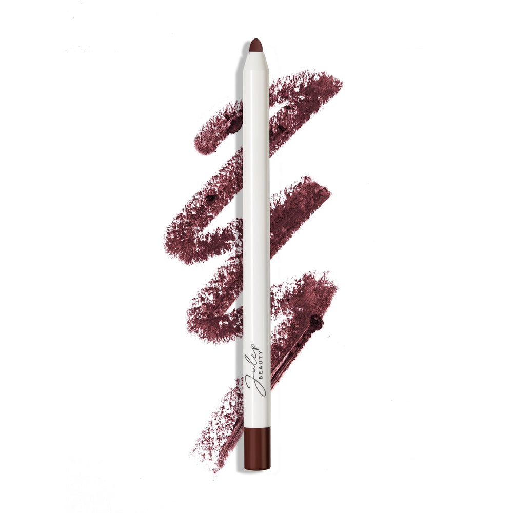 Julep With a Trace retractable lip liner Black Cherry cap closeup showing precise definition