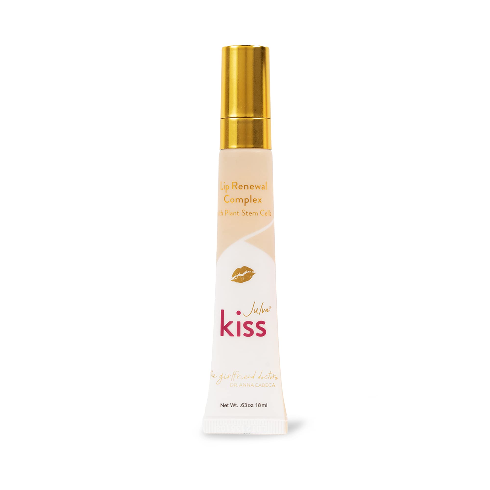 Julva Kiss Lip Renewal Complex bottle top view, daily hydration and care.