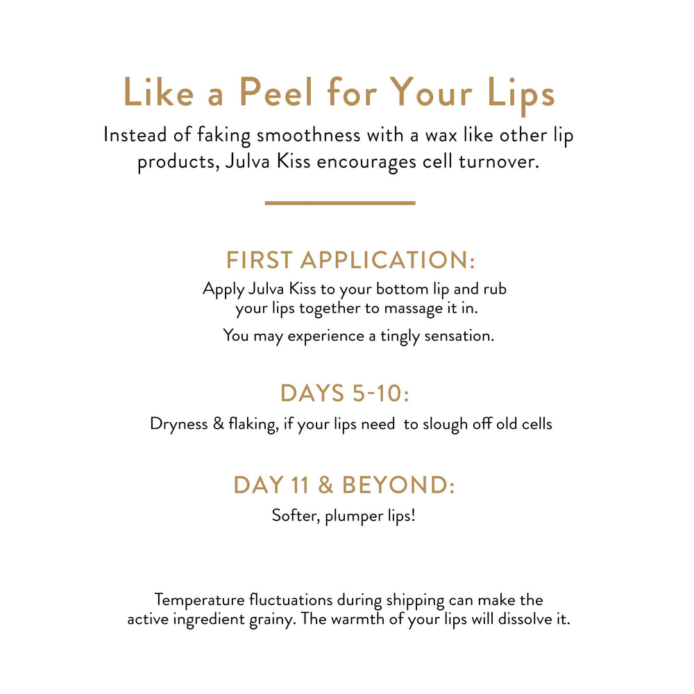 Julva Kiss Lip Renewal Complex soothing texture for dry lips.