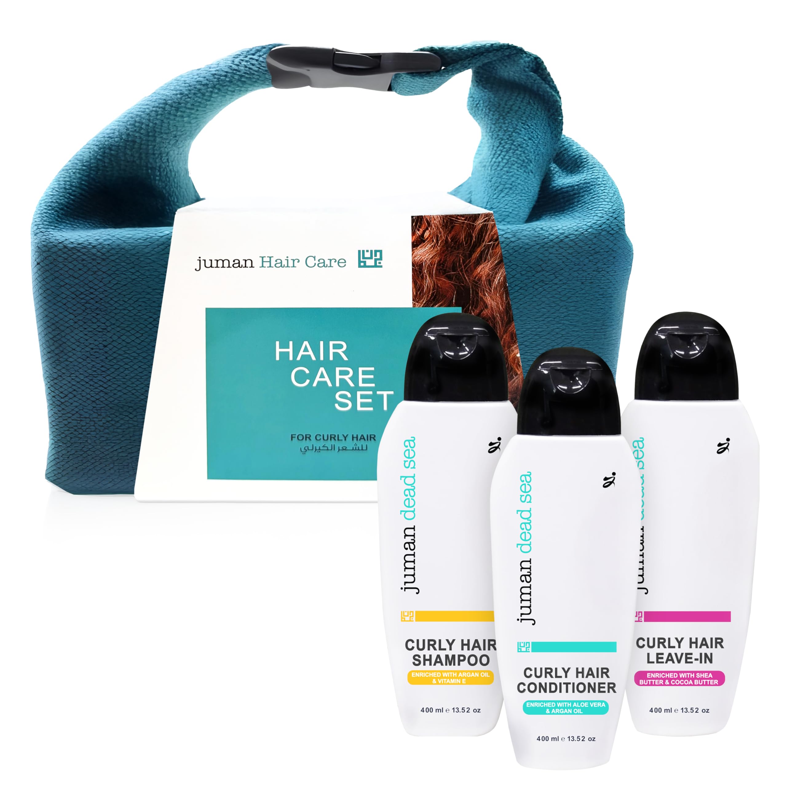 JUMAN Dead Sea Minerals Curly Shampoo bottle delivers lightweight hydration for defined curls