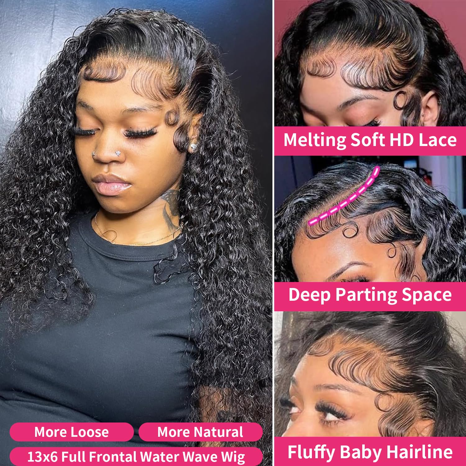 Jumida 13x6 HD lace front detail showing seamless scalp blend