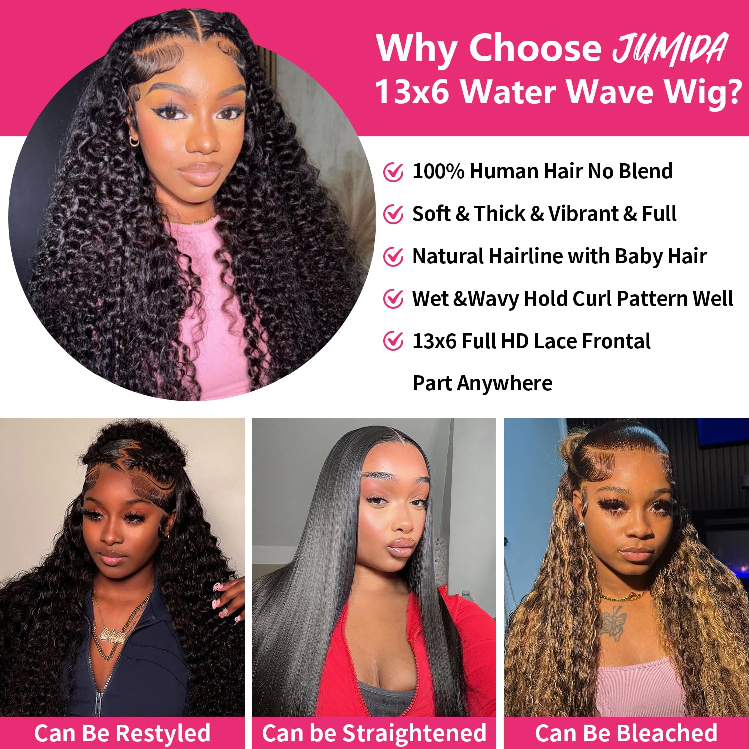 Jumida deep curly wig suitable for events and celebrations