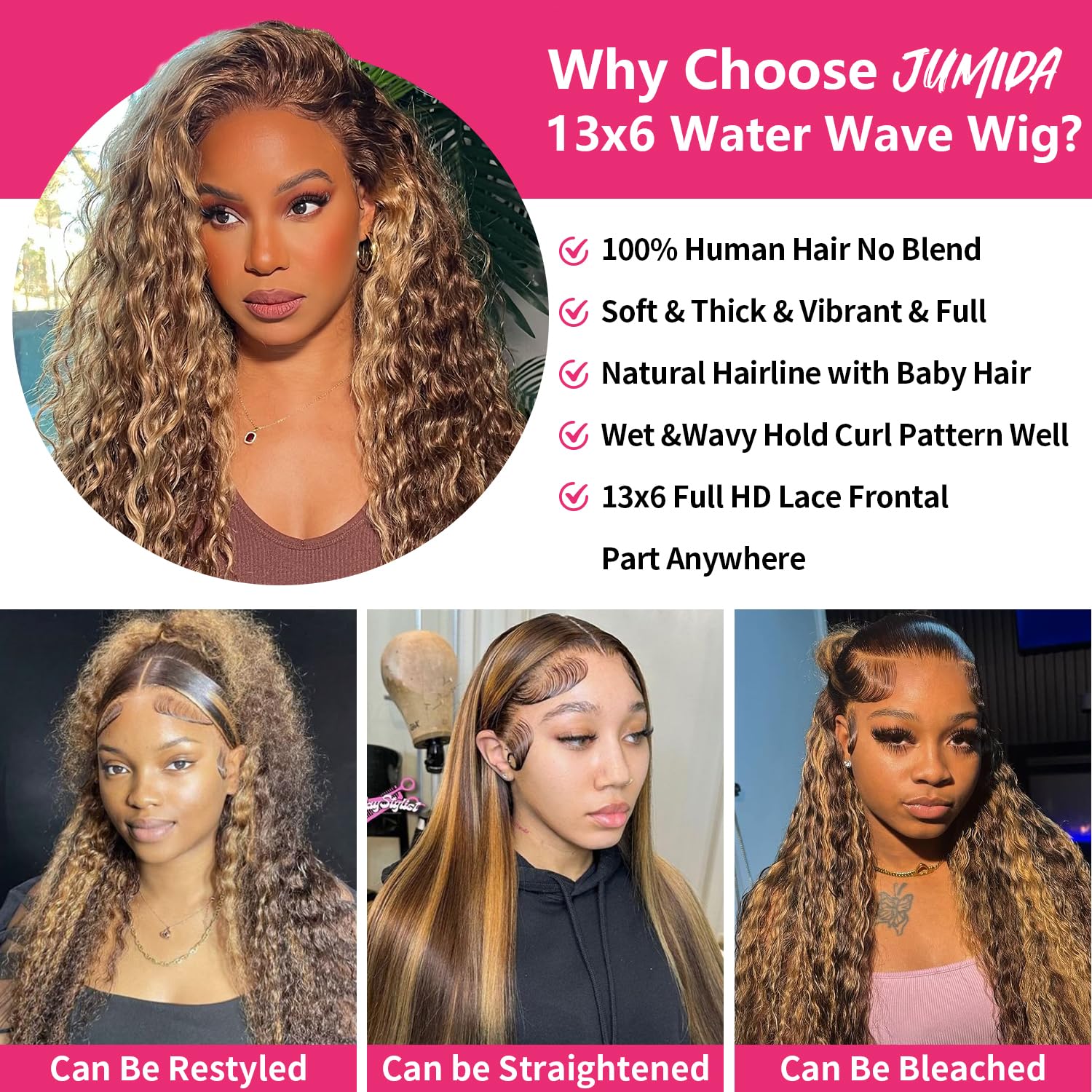 Jumida 4/27 ombre frontal wig for coloring and restyling