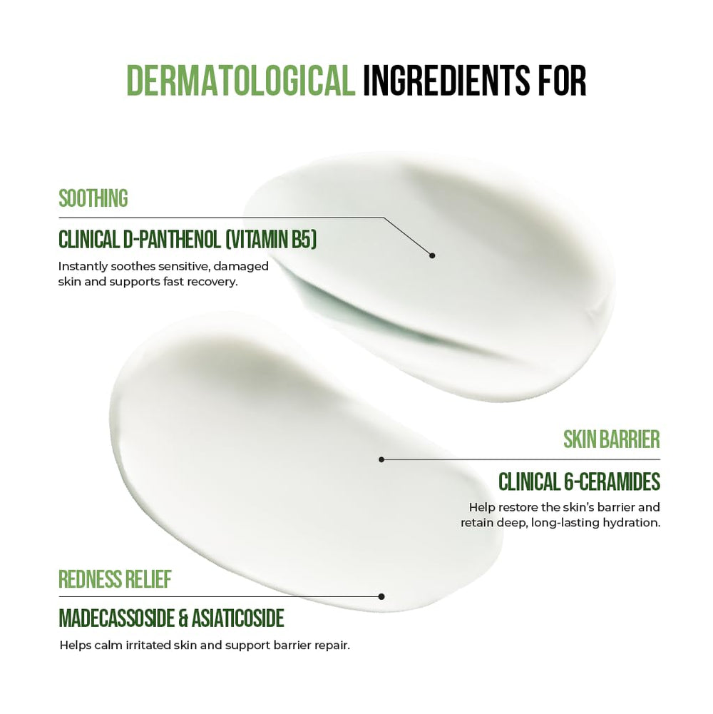 JUMISO barrier cream applied to face demonstrates instant absorption.