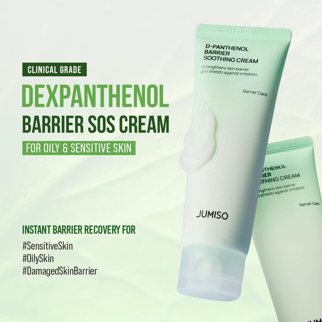 JUMISO barrier cream swatch reveals gel-cream texture for sensitive skin.