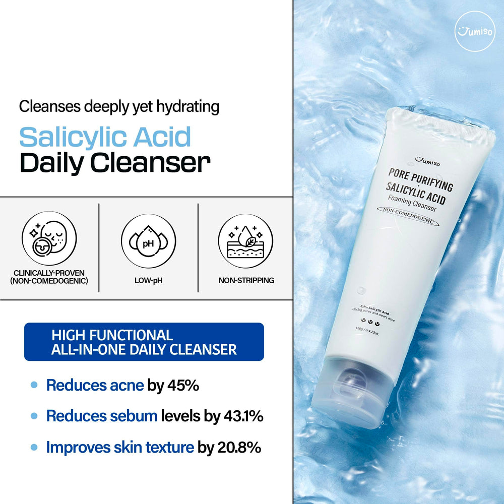 JUMISO Foaming Cleanser close-up showing rich cleansing foam.