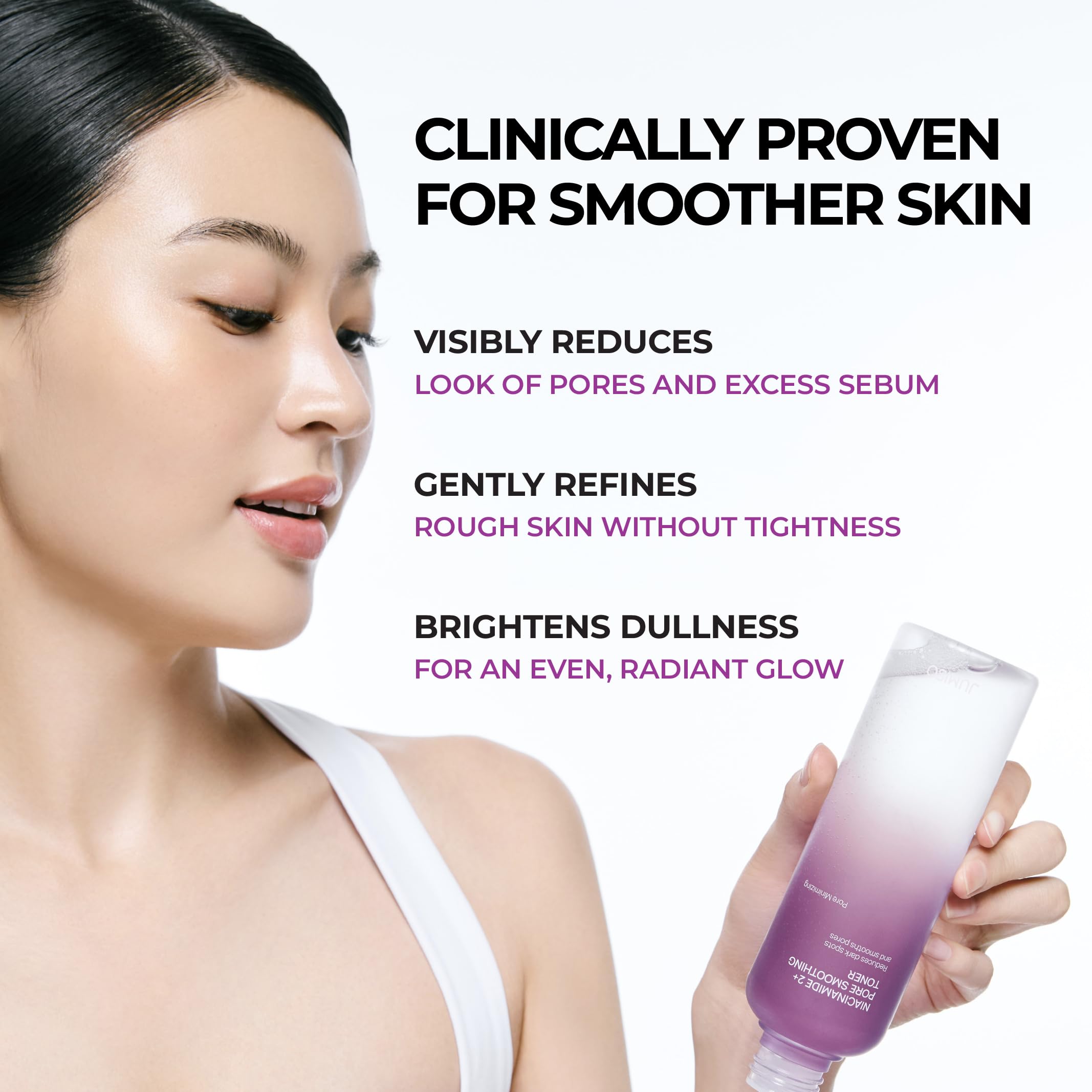 Close-up of JUMISO glass-skin finish toner texture.