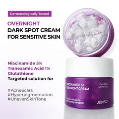 JUMISO melting capsules in moisture gel enabling personalized night routine for dry or oily skin.