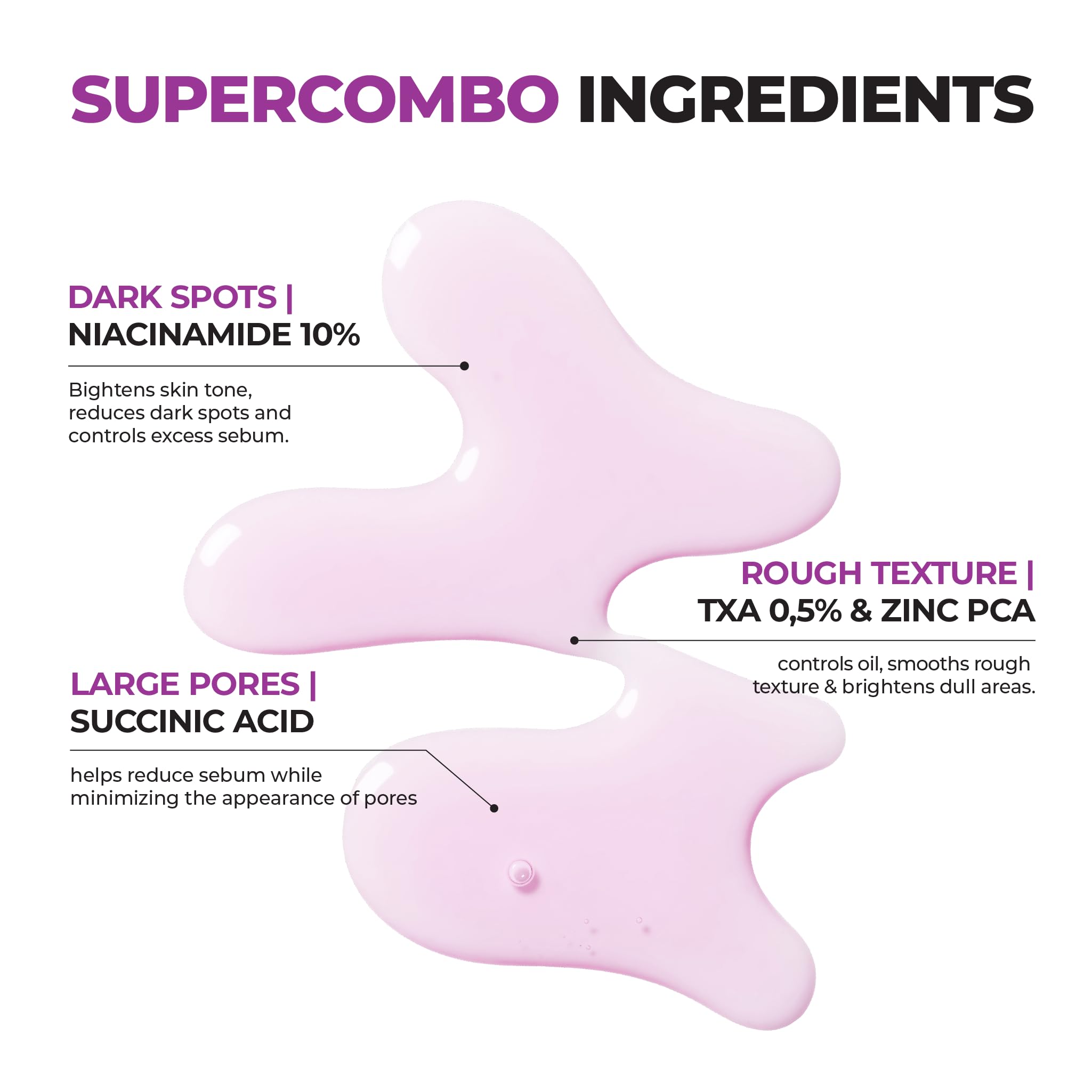 Drop of JUMISO Niacinamide 10% serum on hand, ready to apply.