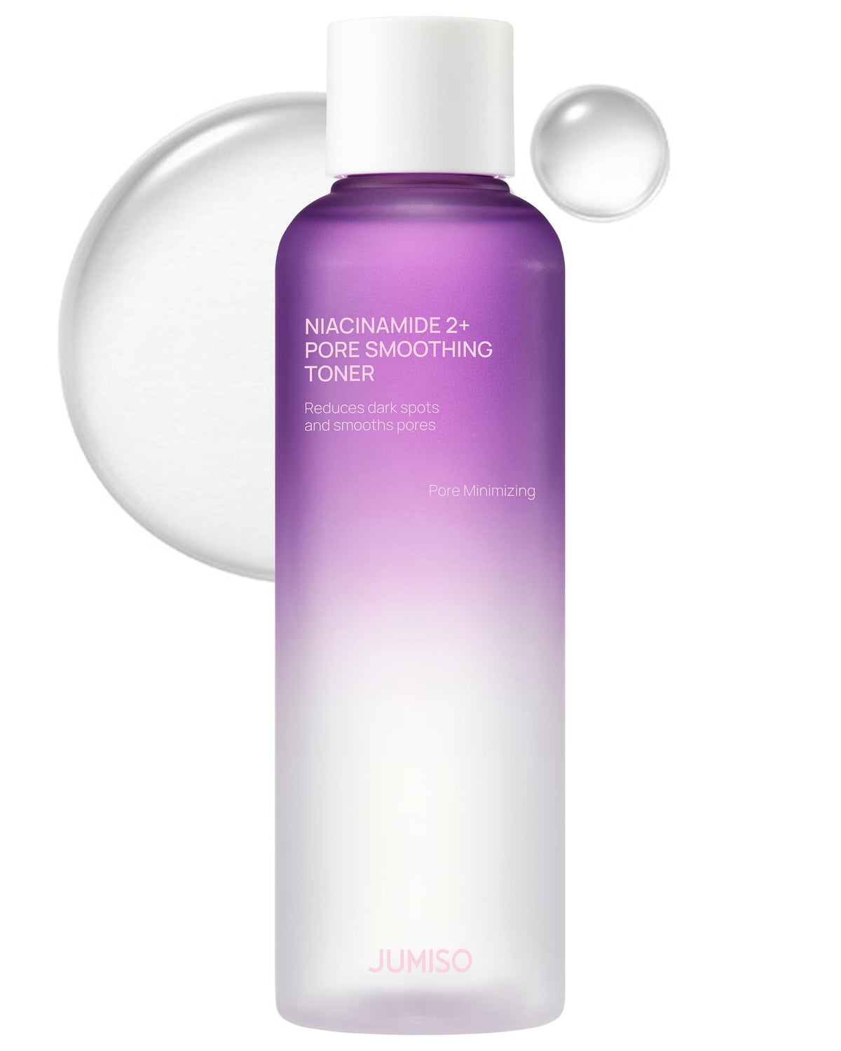 JUMISO Niacinamide 2% toner bottle for gentle exfoliation and glow.