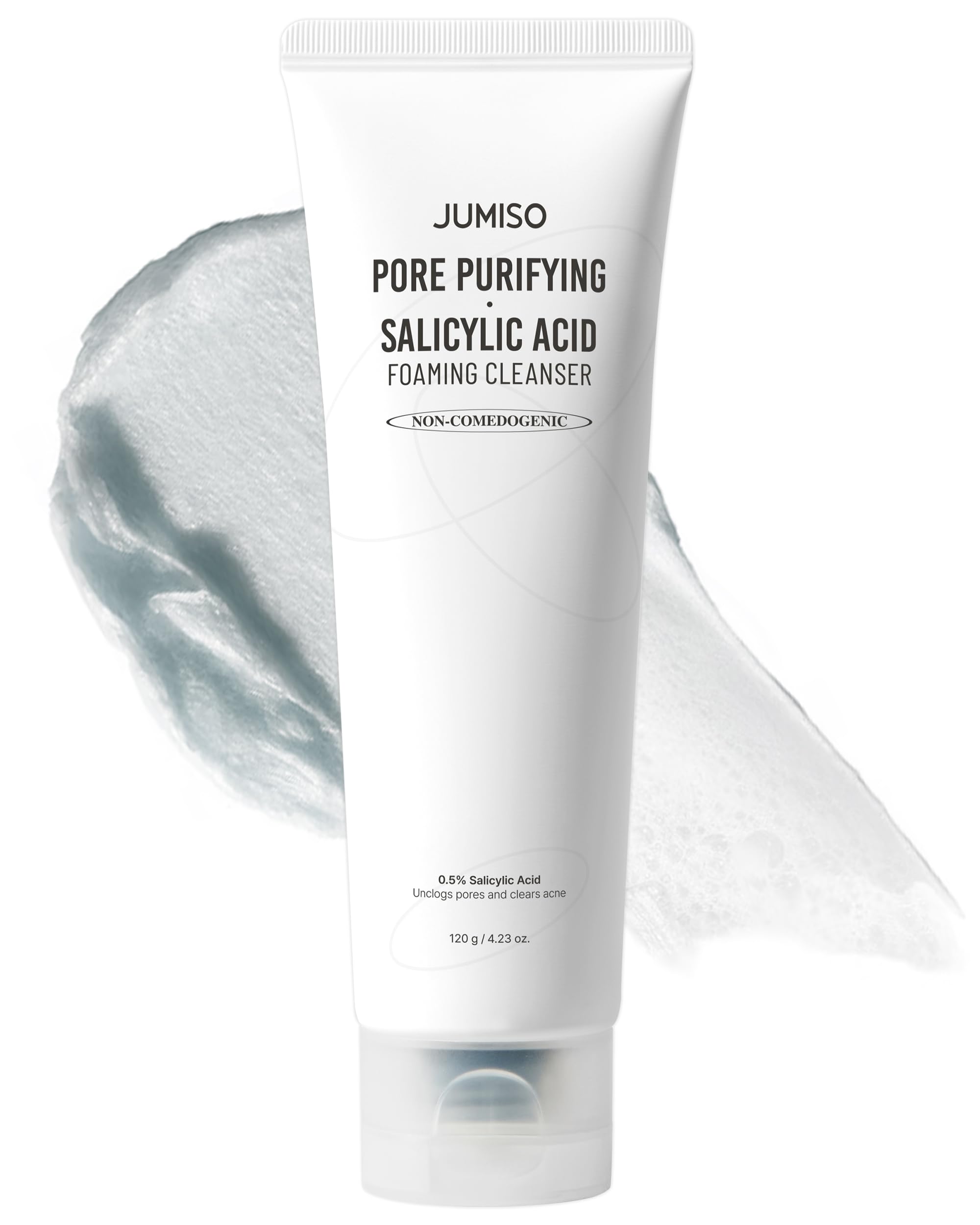 JUMISO Pore-Purifying Salicylic Acid Foaming Cleanser bottle for clearer pores.