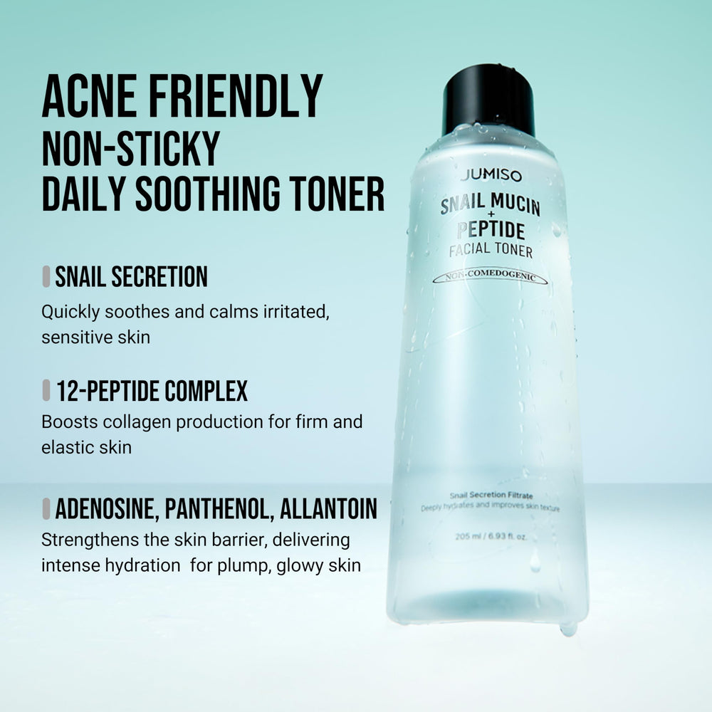 JUMISO Snail Mucin Toner on cotton pad for gentle daytime prep