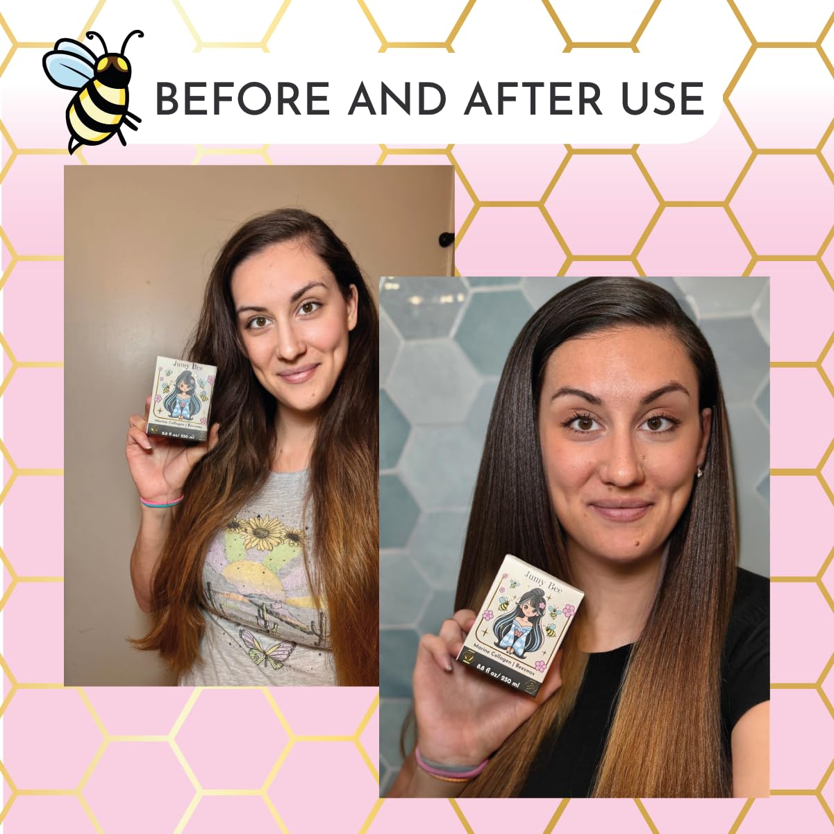 Jumybee BTX Hair Mask ingredient label showcases keratin and collagen benefits