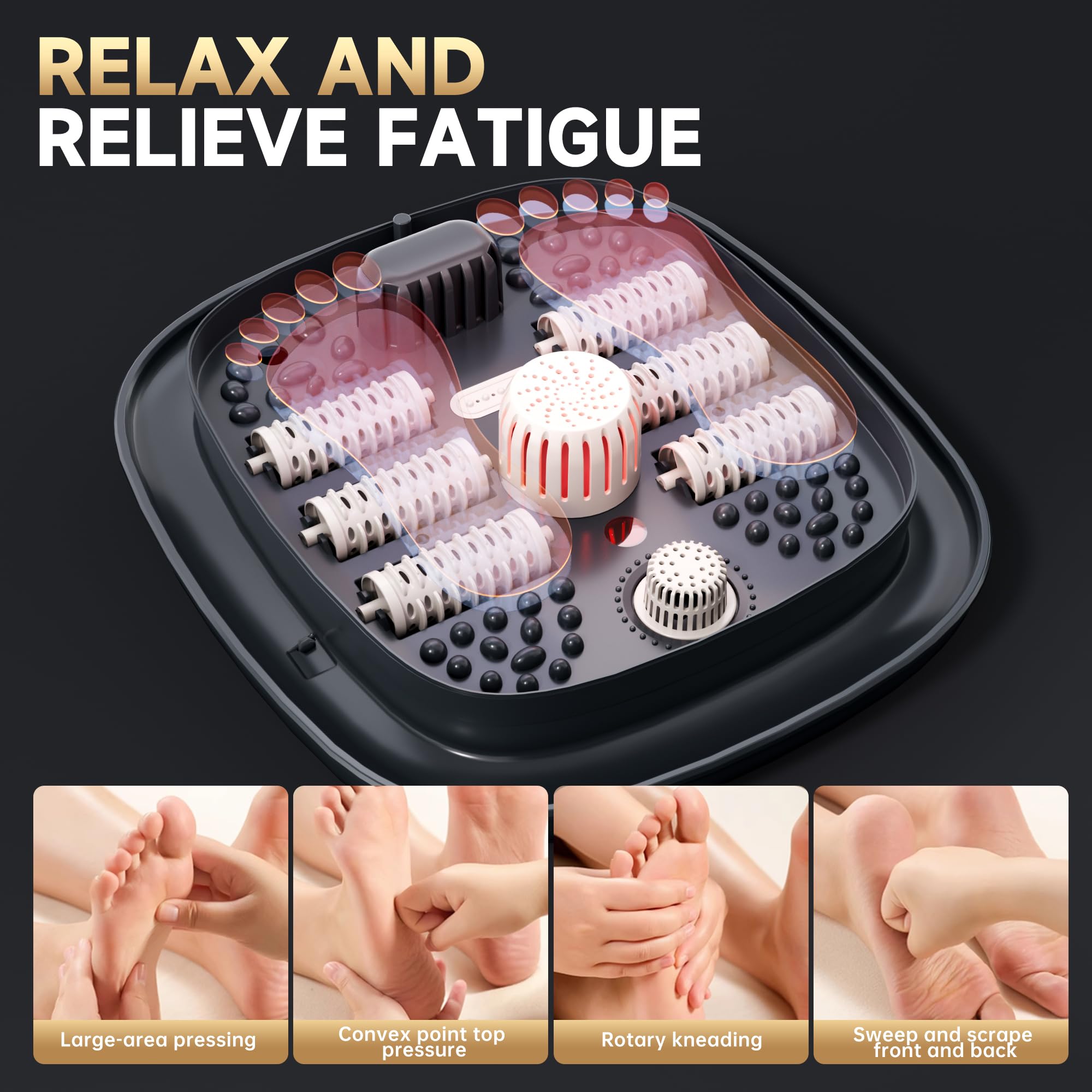Junatuqiu 3D shiatsu rollers target pressure points for foot massage