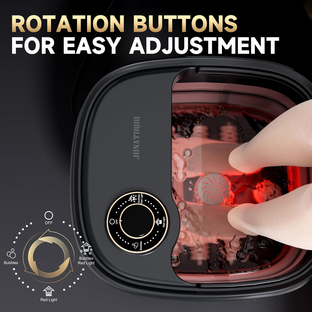 Junatuqiu foot bath with bubbles and red light for spa-like relaxation