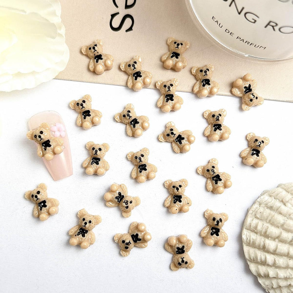 JUNCHAO bear nail charm with rhinestones adds cute focal point to nails