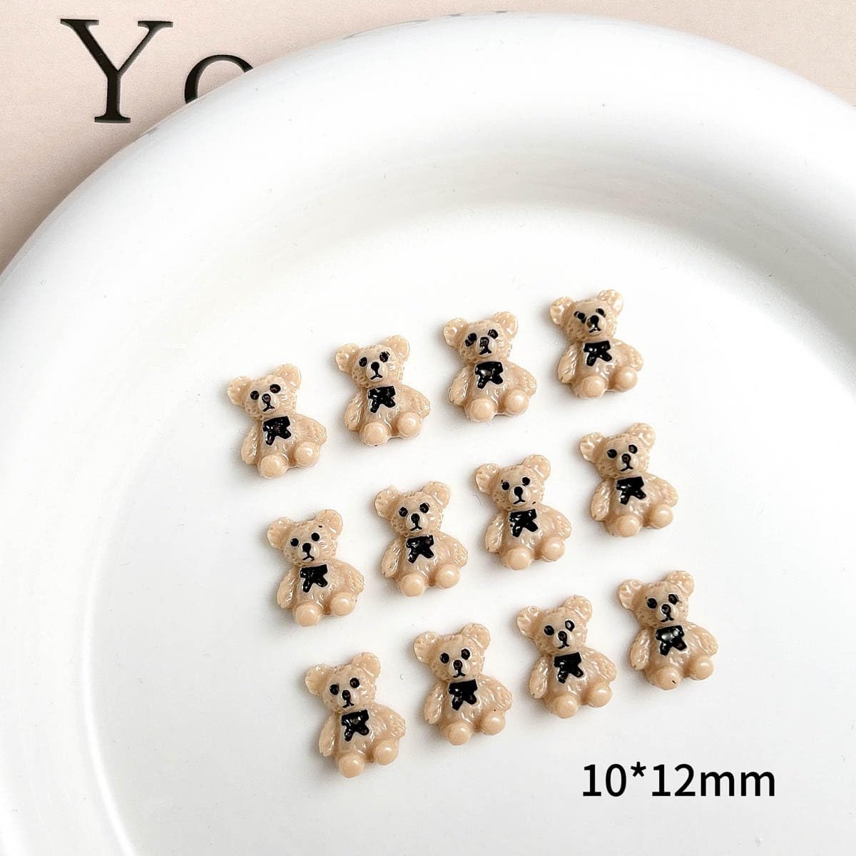 JUNCHAO resin bear charm for acrylic nails with subtle shine