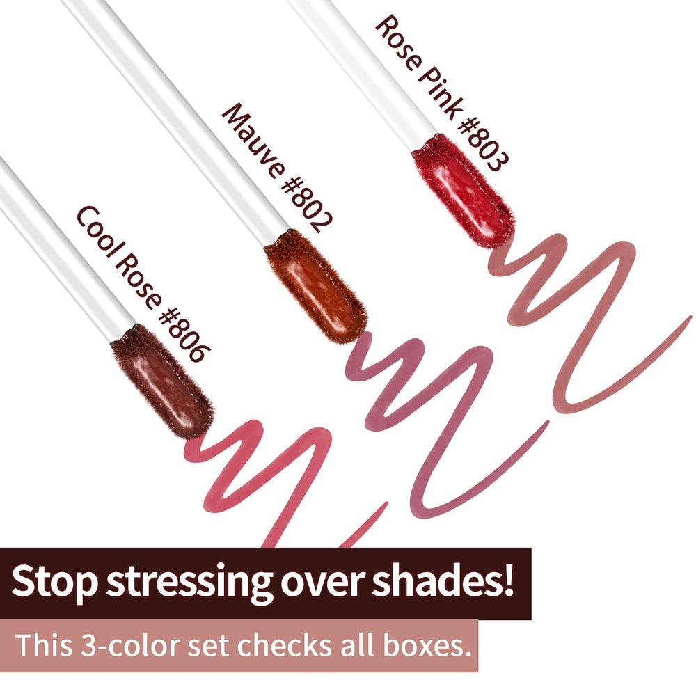 Peel-off lip stain process shown for easy at-home use with long-lasting color.