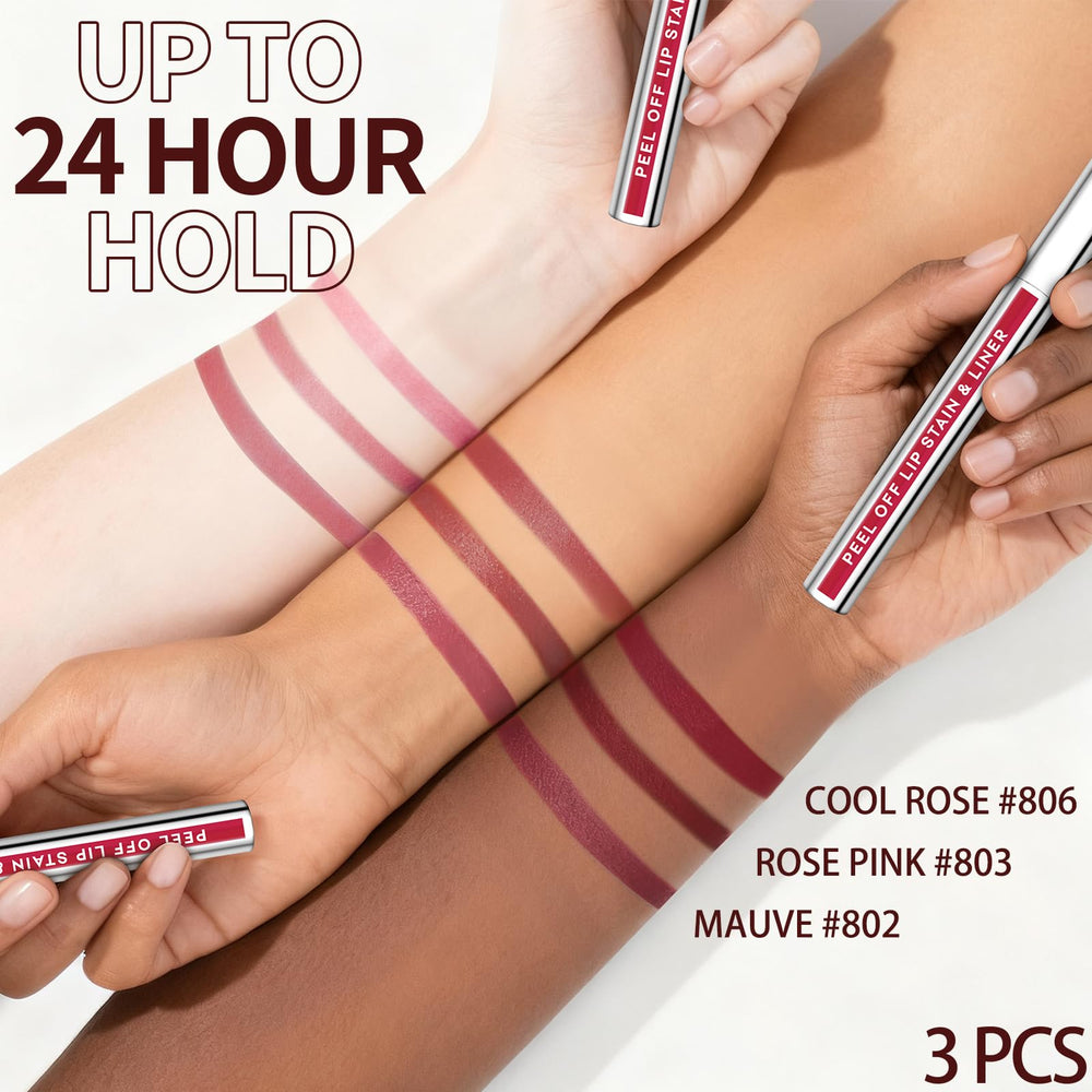 Tweezer-guided lip stain application by JUNECODE enables clean lines.