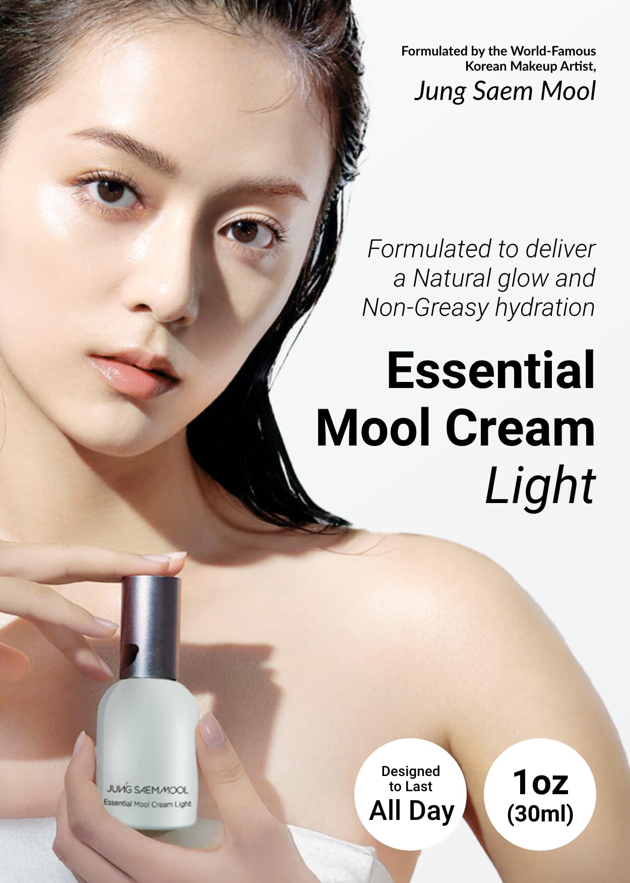 Jung Saem Mool Cream Light texture shown during application for quick hydration