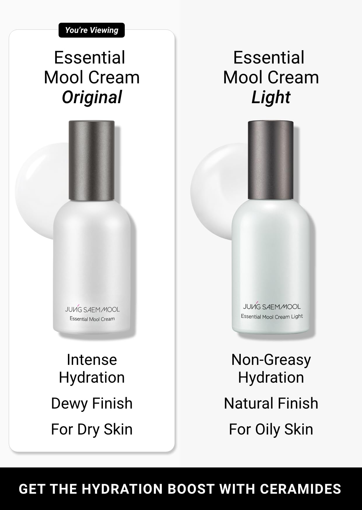 Jung Saem Mool Essential Mool Cream leaves a non greasy breathable finish
