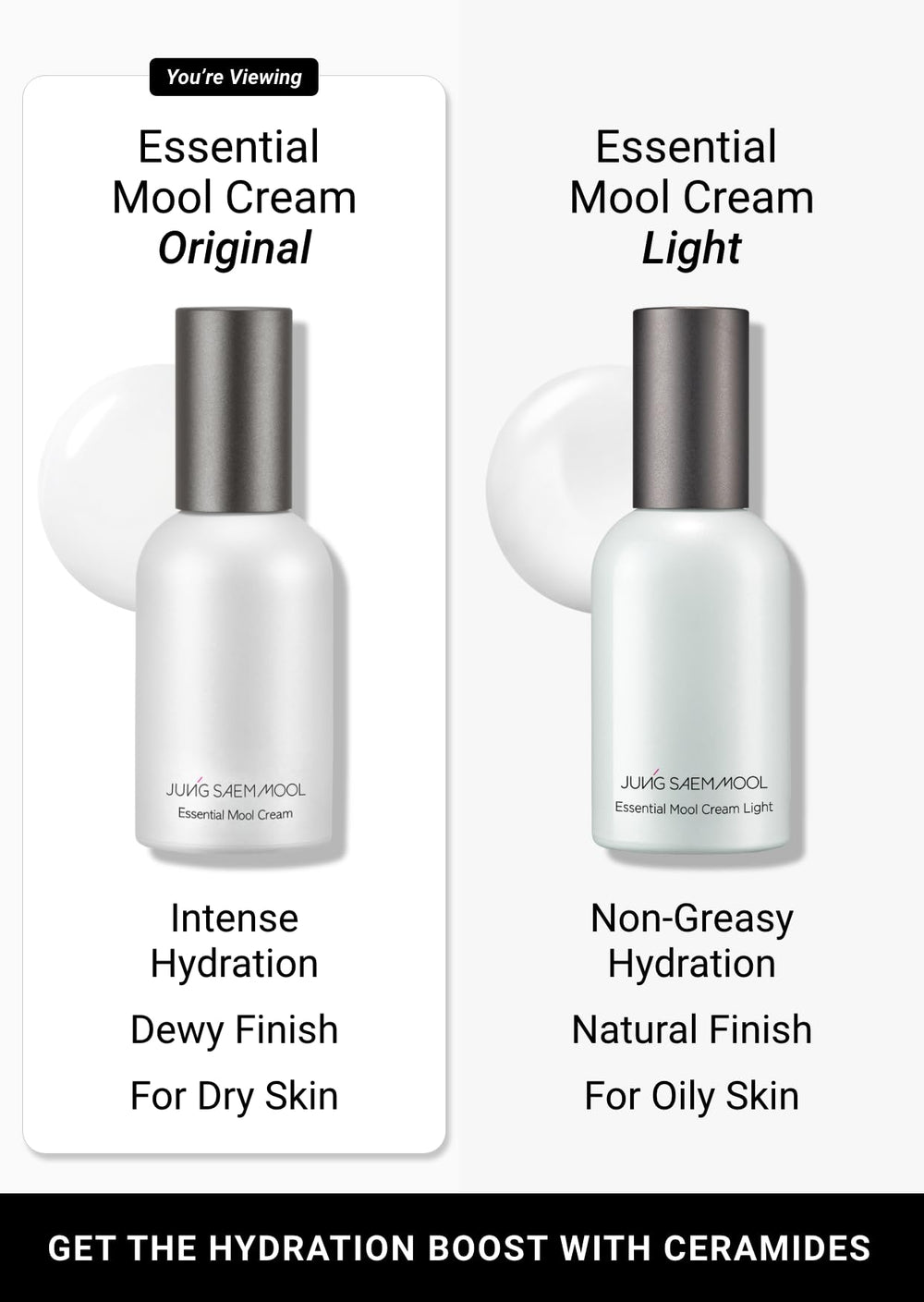 Jung Saem Mool Essential Mool Cream leaves a non greasy breathable finish