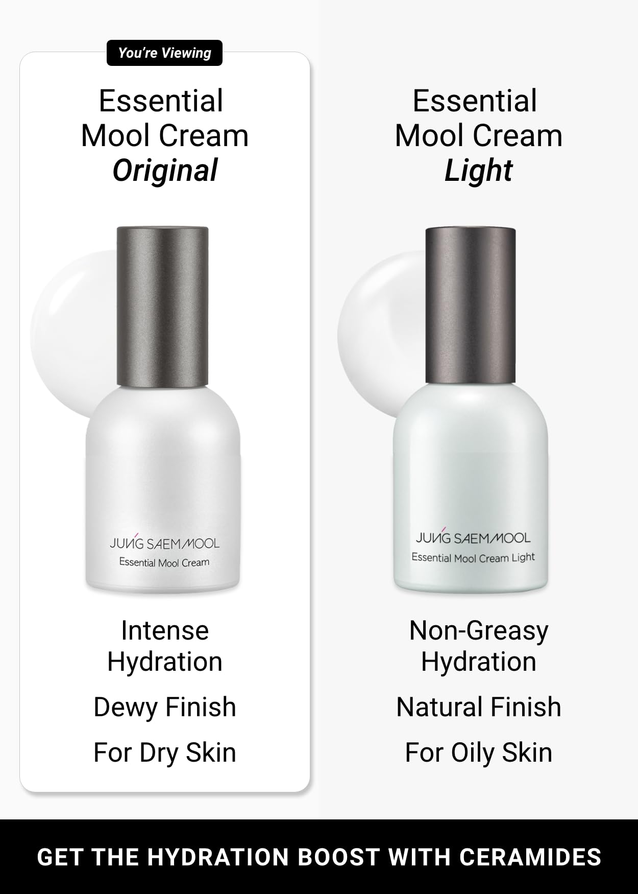 Skin barrier emphasis with Jung Saem Mool Essential Mool Cream for sensitive skin