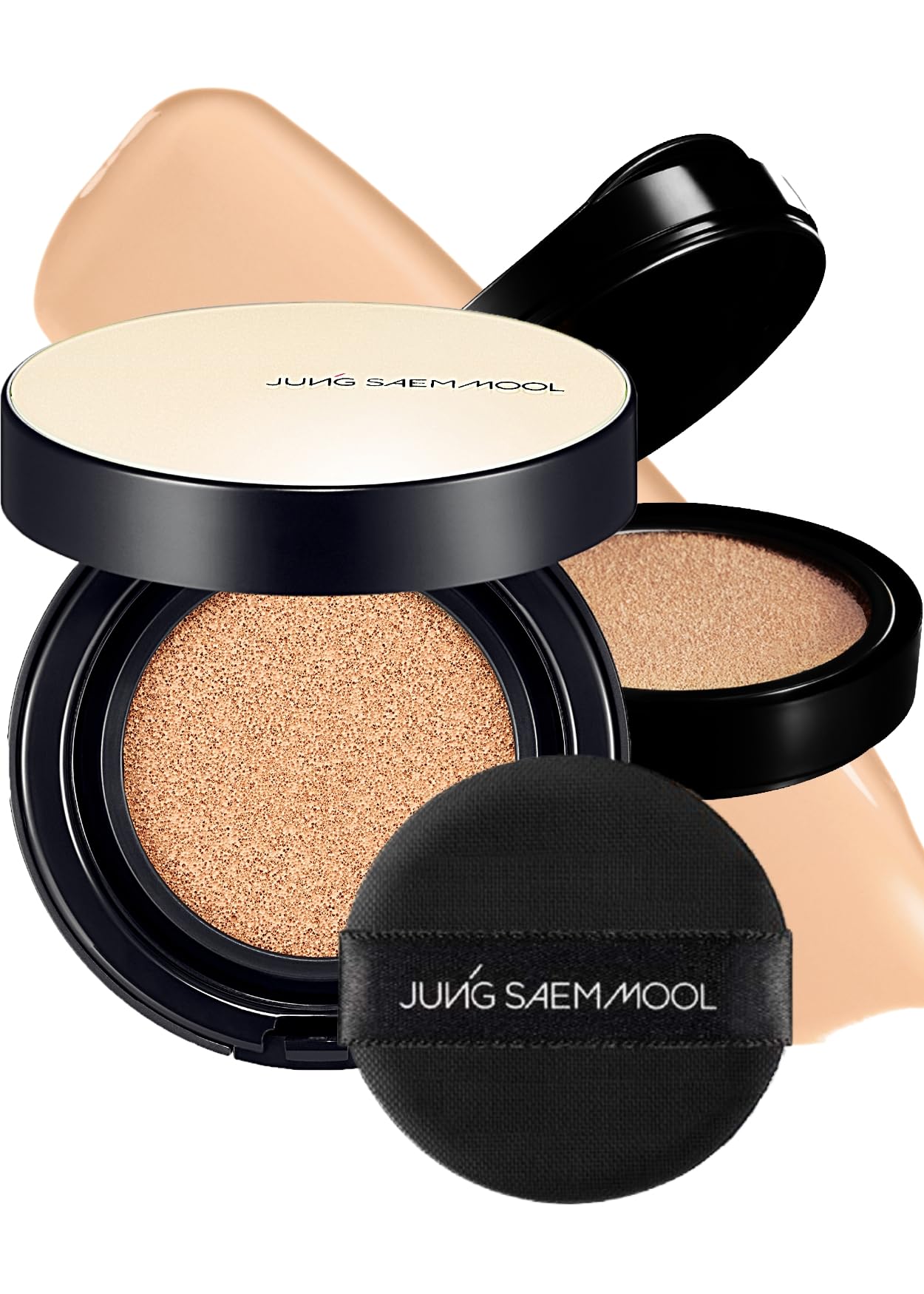 Jung Saem Mool Essential Skin Nuder cushion bottle shows long wear for a flawless complexion