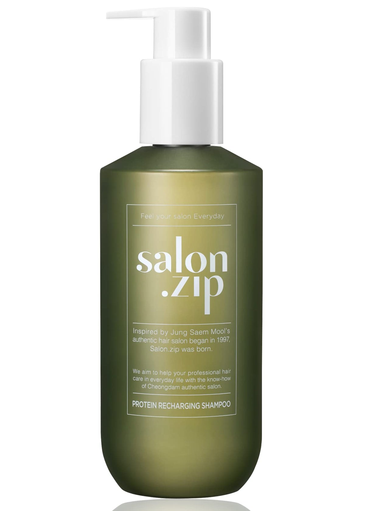 Jung Saem Mool Salon.ZIP protein shampoo bottle for damaged hair with salon-quality care.