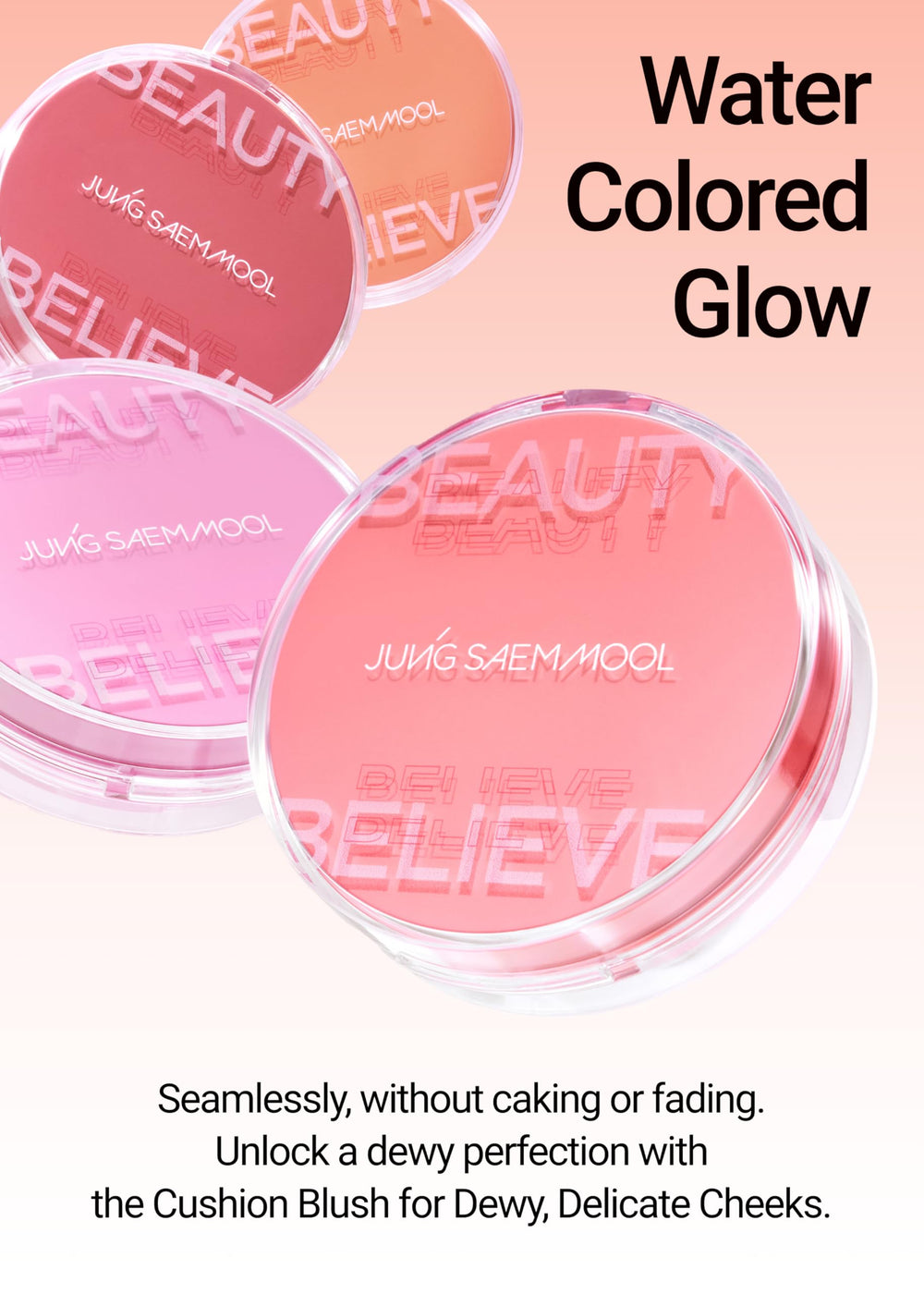 JUNGSAEMMOOL Artist Cushion Blush compact design is portable and mess-free.