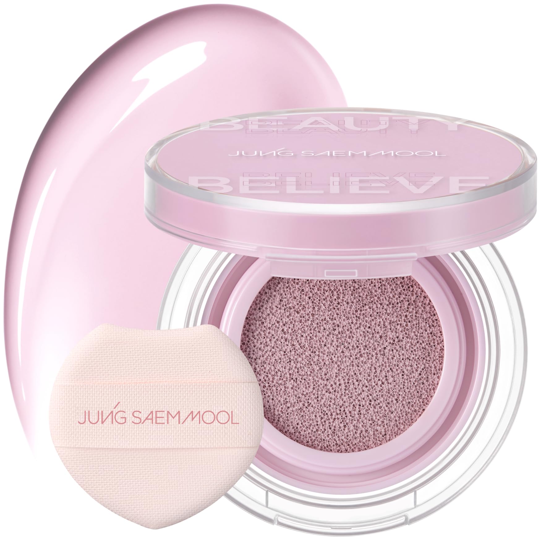 JUNG SAEM MOOL Lavender Pink cushion blush packaging for easy on the go touch ups.