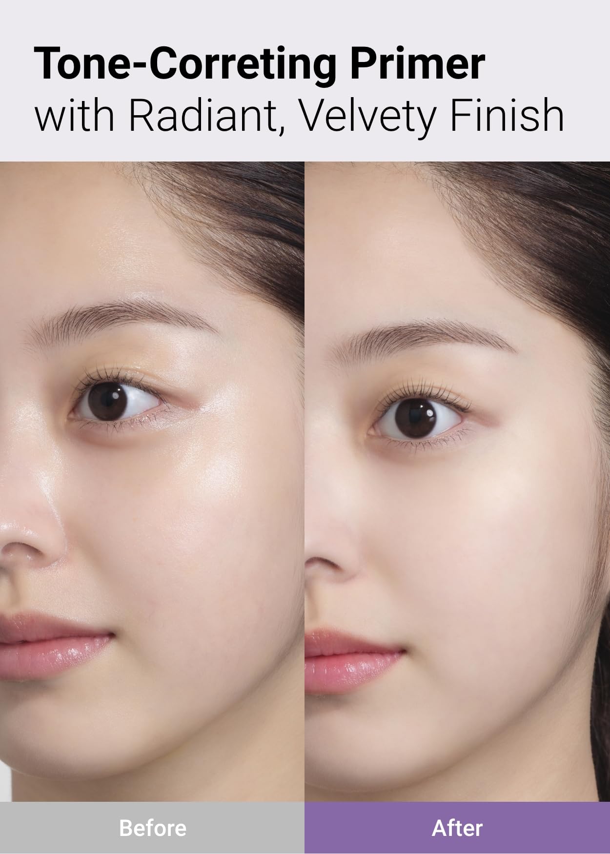 Jung Saem Mool Pro-Lasting Prep Primer Bare-lavender texture close-up highlights lightweight, comfortable wear.