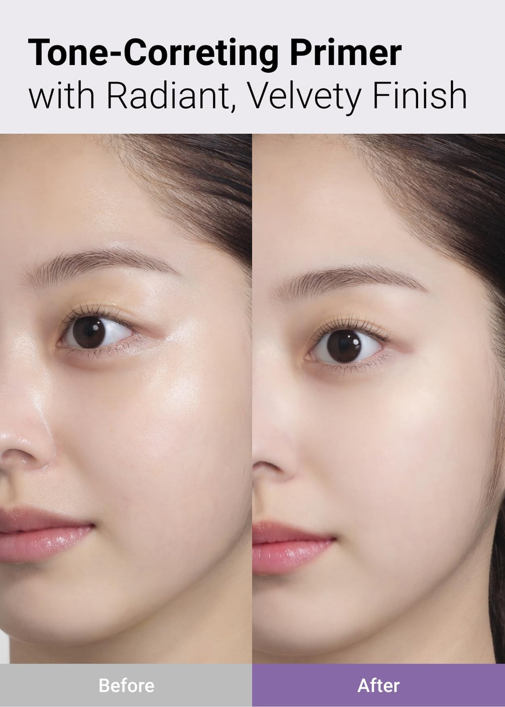 Jung Saem Mool Pro-Lasting Prep Primer Bare-lavender texture close-up highlights lightweight, comfortable wear.
