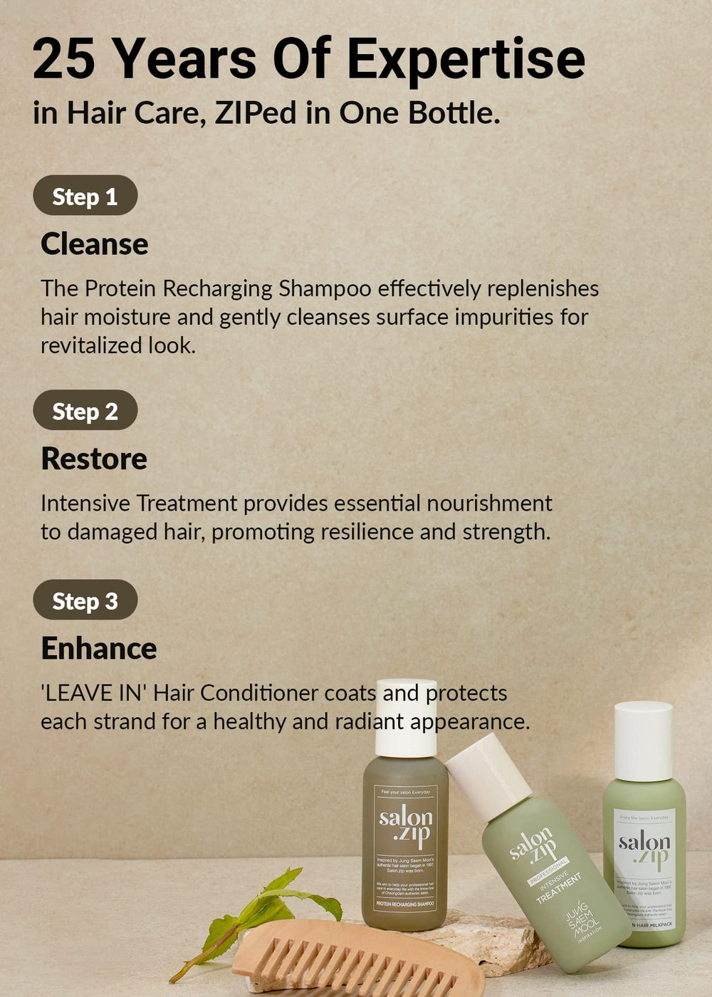 Jung Saem Mool Salon.ZIP hair milk pack 50ml for lightweight conditioning