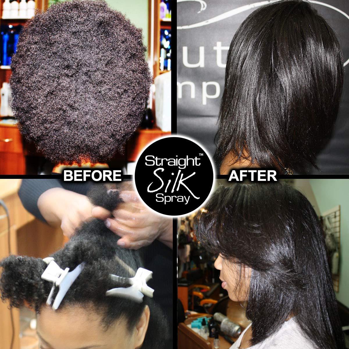 Flat iron styling with JuniorLabs spray providing heat shield and glide.