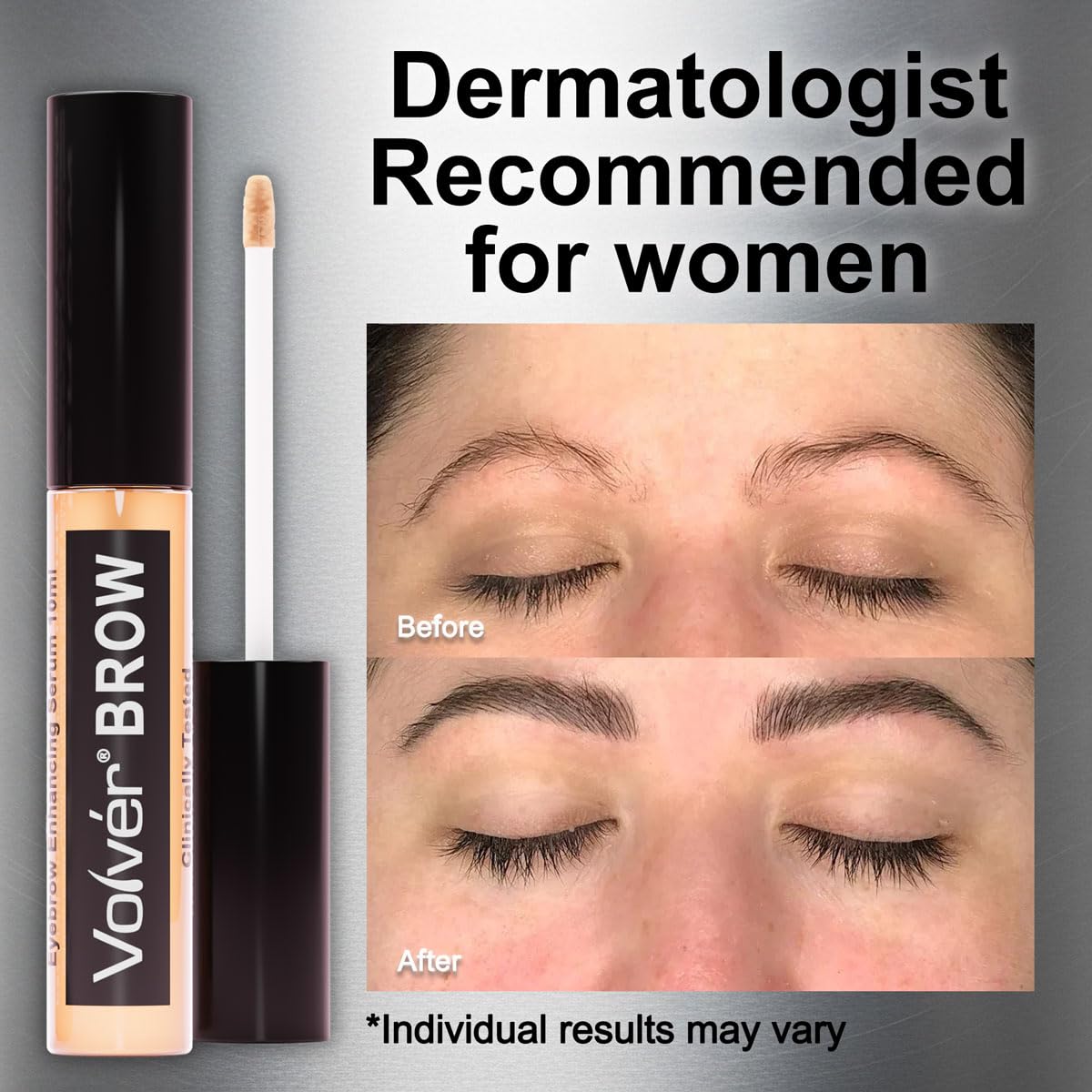 JuniorLabs Volver Brow Serum applicator for precise daily brow grooming