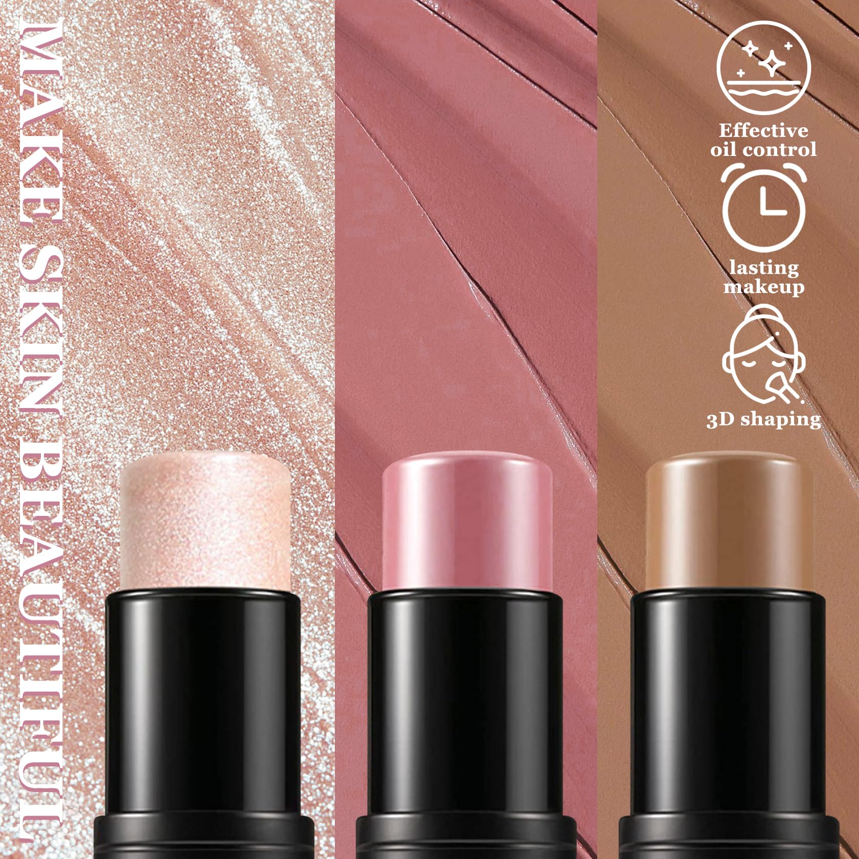 JunKuJK blush stick easy application for a soft flush