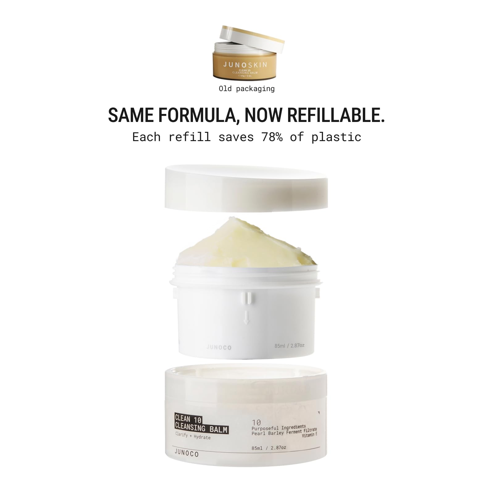 JUNO & Co. Clean 10 cleansing balm makeup removal in action