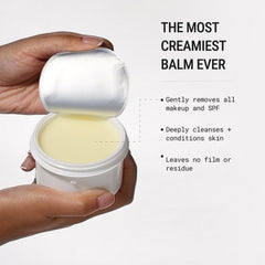 Creamy Clean10 balm applied on skin to melt makeup