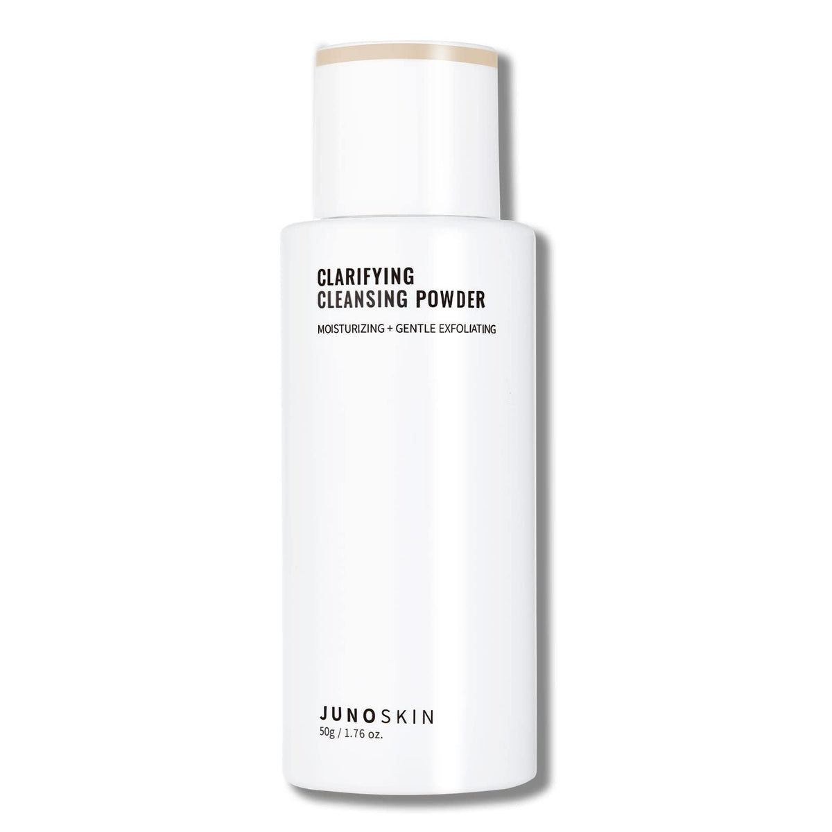 Juno & Co cleansing-powder-dispense shows neat powder handling for daily cleansing