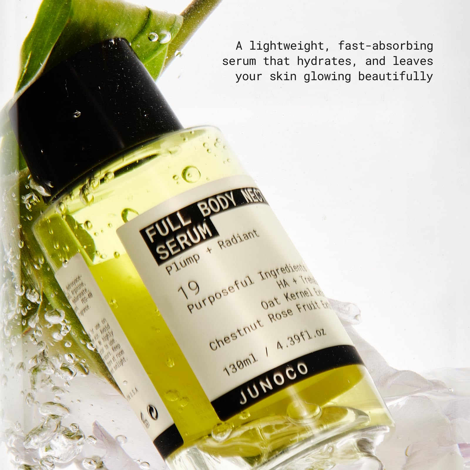 Close-up of JUNO & Co Full Body Nectar Serum texture highlighting cooling gel