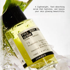 Close-up of JUNO & Co Full Body Nectar Serum texture highlighting cooling gel