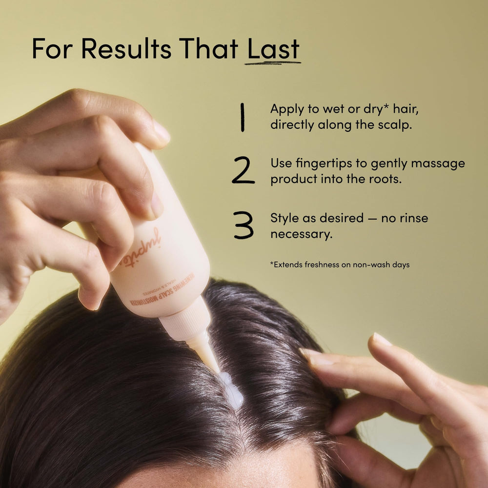 Jupiter Hydrating Scalp Moisturizer application shows quick absorption for mess-free use.