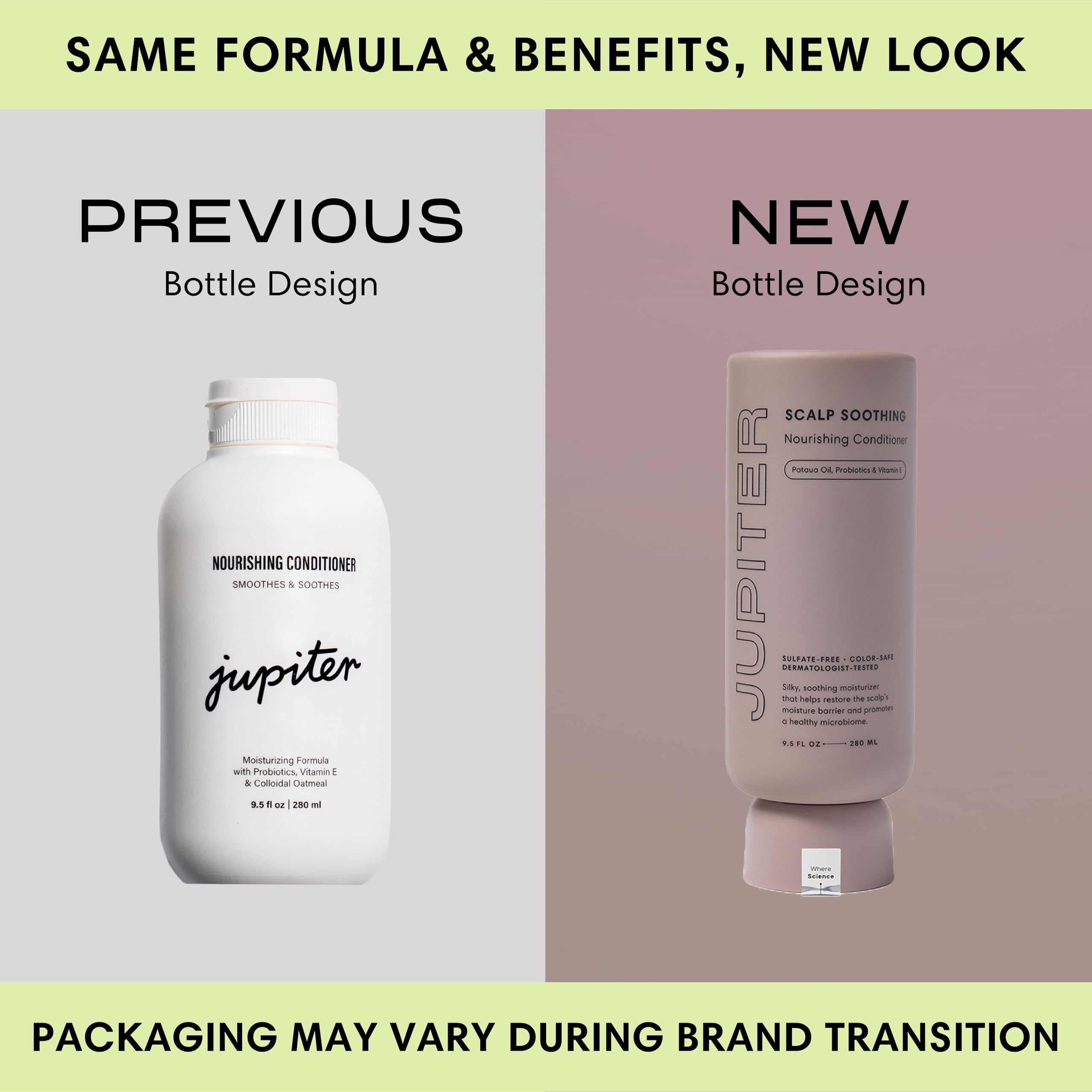 Jupiter Nourishing Conditioner being dispensed demonstrates easy application and smooth detangling.