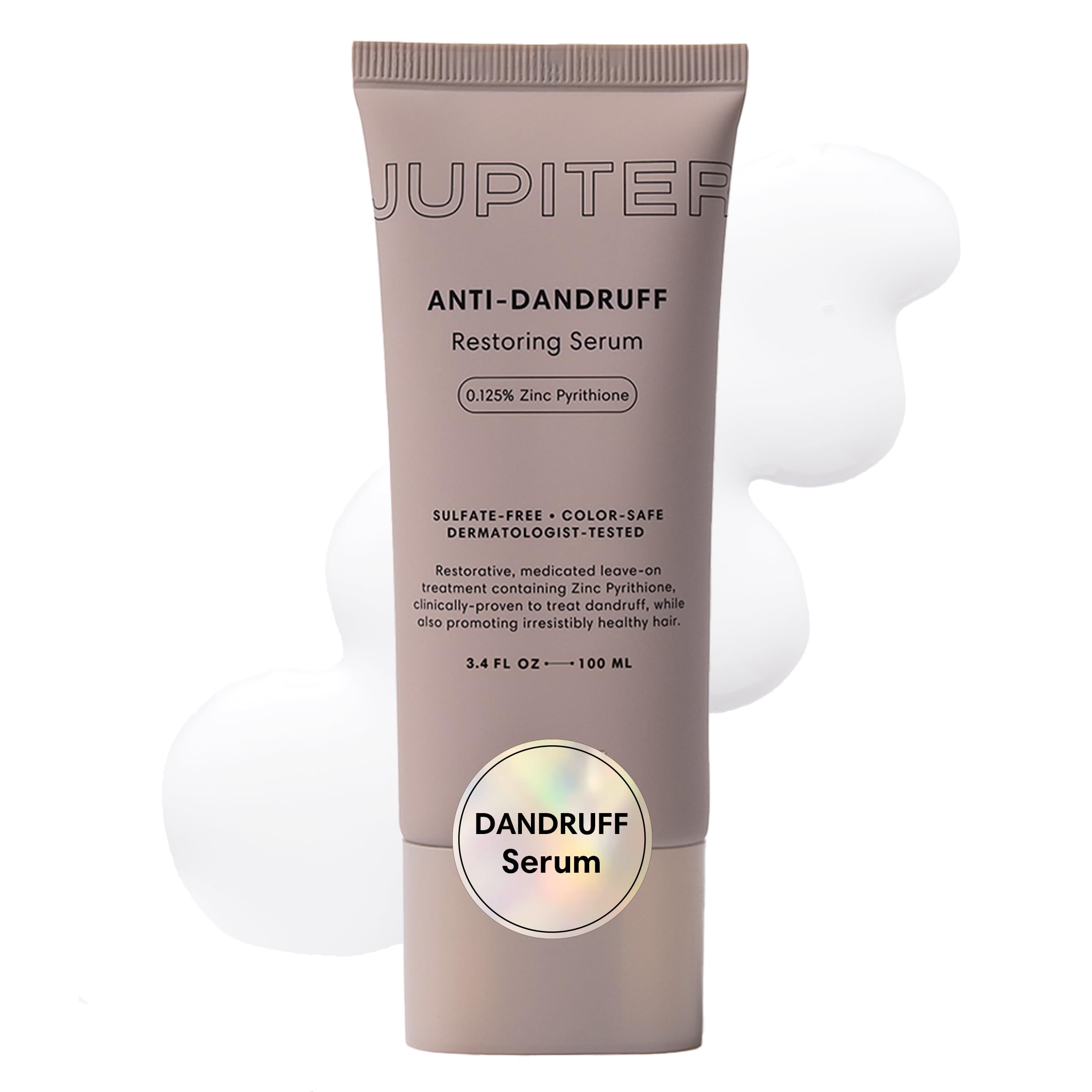 Jupiter Restoring Scalp Serum bottle front showing quick, weightless scalp relief.