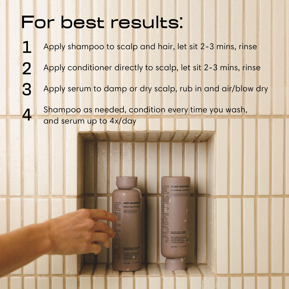Jupiter Restoring Serum dropper bottle for ongoing scalp support